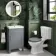 Bermuda Dove Grey Basin Vanity 500mm - Brass Knurled Handles