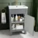 Bermuda Dove Grey Basin Vanity 500mm - Brass Knurled Handles