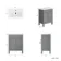 Bermuda Dove Grey Basin Vanity 600mm - Brass Knurled Handles