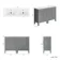 Bermuda Dove Grey Double Basin Vanity 1200mm - Brass Knurled Handles