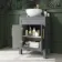 Bermuda Dove Grey Vanity with Round Counter Top Basin 600mm - Brass Knurled Handles