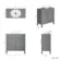 Bermuda Dove Grey Vanity with Oval Counter Top Basin 800mm - Brass Knurled Handles