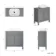 Bermuda Dove Grey Vanity with Curved Counter Top Basin 800mm - Brass Knurled Handles