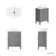 Bermuda Dove Grey Vanity with Marble Top & Oval Counter Top Basin 600mm - Brass Knurled Handles