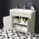 Bermuda Chalk White Basin Vanity 800mm - Brass Knurled Handles