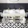 Bermuda Chalk White Double Basin Vanity 1200mm - Brass Knurled Handles