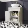 Bermuda Chalk White Vanity with Marble Top & Oval Counter Top Basin 600mm - Brass Knurled Handles