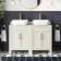 Bermuda Chalk White Vanity with Marble Top & Curved Counter Top Basin 1200mm - Brass Knurled Handles