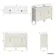 Bermuda Chalk White Vanity with Marble Top & Curved Counter Top Basin 1200mm - Brass Knurled Handles