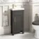 Bermuda Graphite Grey Cloakroom Basin Vanity 400mm - Brass Knurled Handles