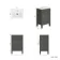 Bermuda Graphite Grey Basin Vanity 500mm - Brass Knurled Handles