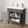 Bermuda Graphite Grey Basin Vanity 800mm - Brass Knurled Handles
