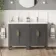 Bermuda Graphite Grey Double Basin Vanity 1200mm - Brass Knurled Handles