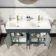 Bermuda Inky Blue Double Basin Vanity 1200mm - Brass Knurled Handles