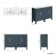 Bermuda Inky Blue Double Basin Vanity 1200mm - Brass Knurled Handles