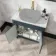 Bermuda Inky Blue Cabinet with Marble Top 800mm Excludes Counter Top Basin - Brass Knurled Handles
