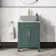 Bermuda Midnight Green Cabinet with Marble Top 600mm Excludes Counter Top Basin - Brass Knurled Handles
