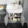 Monaco Dove Grey Combination Vanity Traditional Basin 1500mm (Excludes Pan & Cistern) - Brass Knurled Handles
