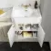Monaco Chalk White Combination Vanity Traditional Basin with Marble Top 1500mm (Excludes Pan & Cistern) - Brass Knurled Handles