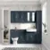 Monaco Inky Blue Traditional Basin Vanity and Back To Wall Unit 1500mm (Excludes Pan & Cistern) - Brass Knurled Handles