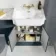 Monaco Inky Blue Combination Vanity Traditional Basin with Marble Top 1200mm (Excludes Pan & Cistern) - Brass Knurled Handles