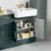 Monaco Midnight Green Combination Vanity Basin with Marble Top 1500mm (Excludes Pan & Cistern) - Brass Knurled Handles