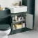 Monaco Midnight Green Traditional Basin Vanity 600mm - Brass Knurled Handles