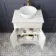 Lucia Chalk White Vanity with Marble Top & Round Counter Top Basin 640mm - Brass Knurled Handles
