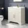 Lucia Chalk White Basin Vanity 830mm - Brass Knurled Handles