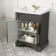 Lucia Graphite Grey Basin Vanity 630mm - Brass Knurled Handles