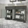 Lucia Graphite Grey Cabinet with Oak Effect Top 1200mm (Excludes Counter Top Basins) - Brass Knurled Handles