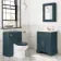 Lucia Inky Blue Basin Vanity 630mm - Brass Knurled Handles