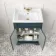 Lucia Inky Blue Basin Vanity 630mm - Brass Knurled Handles