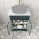 Lucia Inky Blue Cabinet with Marble Top 640mm (Excludes Counter Top Basin) - Brass Knurled Handles
