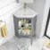 Lucia Dove Grey Corner Basin Vanity 400mm - Brass Knurled Handle