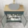 Lucia Midnight Green Cabinet with Oak Effect Top 840mm (Excludes Counter Top Basin) - Brass Knurled Handles