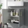 Harper Stone Grey Basin Vanity and Back To Wall Toilet Unit 1200mm (Excludes Toilet) - Brushed Brass Accents