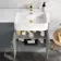 Harper Stone Grey Basin Vanity and Back To Wall Toilet Unit 1200mm (Excludes Toilet) - Brushed Brass Accents - Right Handed