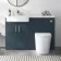 Harper Navy Blue Combination Vanity Basin and Boston Toilet 1200mm - Left Handed