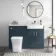 Harper Navy Blue Combination Vanity Basin and Houston Toilet 1200mm - Right Handed