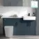 Harper Navy Blue Combination Vanity Basin with Marble Top 1500mm (Excludes Toilet) - Black Accents