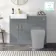 Harper Stone Grey Basin Vanity with Marble Top & Back To Wall Unit 1000mm (Excludes Toilet) - Brushed Brass Accents