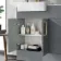 Harper Stone Grey Basin Vanity with Marble Top & Back To Wall Unit 1000mm (Excludes Toilet) - Brushed Brass Accents