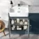 Harper Navy Blue Combination Vanity Basin with Marble Top & Houston Toilet 1000mm
