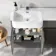 Foster Tungsten Grey Basin Vanity With Back To Wall Unit 1200mm (Excludes Toilet) - Left Handed