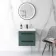 Elba Midnight Green Wall Hung Basin Drawer Vanity 500mm - Black Accents