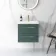 Elba Midnight Green Wall Hung Basin Drawer Vanity 500mm - Brushed Brass Accents