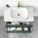 Corsica Midnight Green Wall Hung Drawer Vanity with Marble Top & Curved Counter Top Basin 800mm
