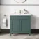 Bermuda Midnight Green Basin Vanity 800mm - Brushed Brass Accents