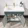 Bermuda Midnight Green Basin Vanity 800mm - Brass Knurled Handles